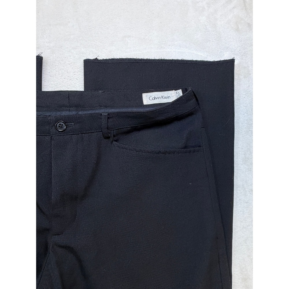 Calvin Klein Europe Black Raw Hem Wool Trousers Mens 50/34 NWOT